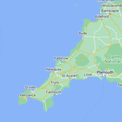 Map showing location of Padstow (50.538850, -4.936640)