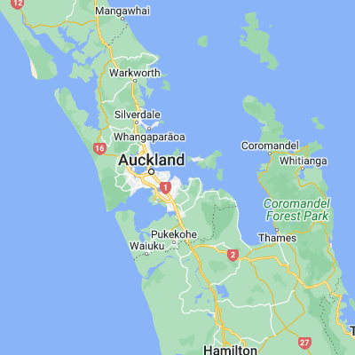 Map showing location of Pakuranga (-36.883330, 174.916670)