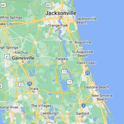 Map showing location of Palatka (29.648580, -81.637580)