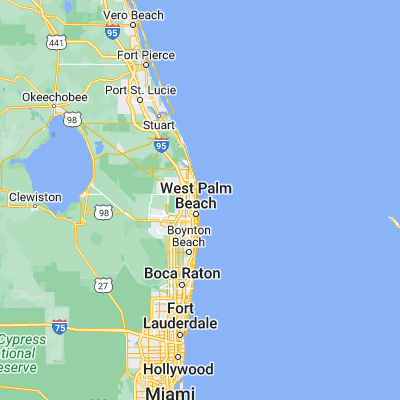 Map showing location of Palm Beach Shores (26.778120, -80.035600)