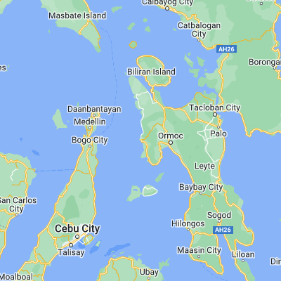 Map showing location of Palompon (11.050800, 124.384300)