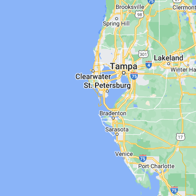 Map showing location of Pass-a-Grille Beach (27.696140, -82.737320)