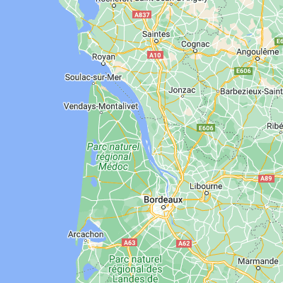 Map showing location of Pauillac (45.196440, -0.748730)