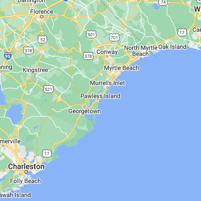 Map showing location of Pawleys Island (33.433220, -79.121430)