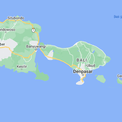 Map showing location of Pekutatan (-8.420700, 114.822800)