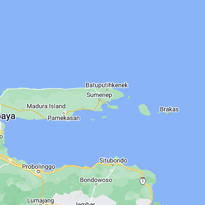 Map showing location of Penatu (-7.037800, 113.898900)