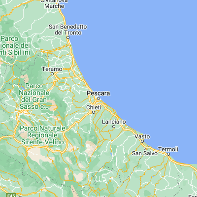 Map showing location of Pescara (42.460240, 14.210210)