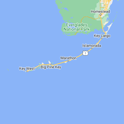 Map showing location of Pigeon Key (24.704590, -81.155350)