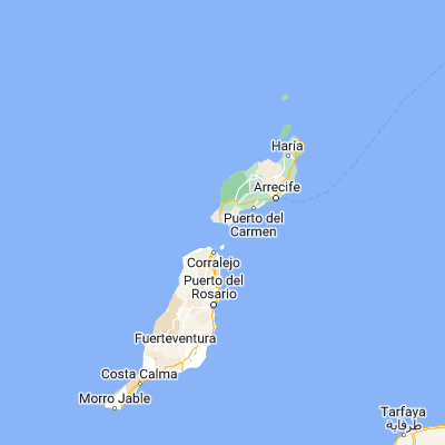 Map showing location of Playa Blanca (28.864260, -13.828140)