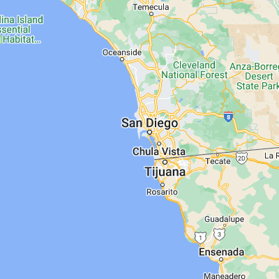 Map showing location of Point Loma (32.667000, -117.240000)