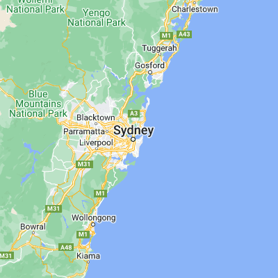 Map showing location of Point Piper (-33.866670, 151.250000)