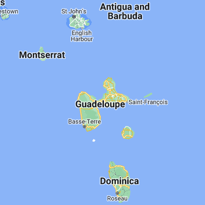 Map showing location of Pointe-à-Pitre (16.242200, -61.534300)
