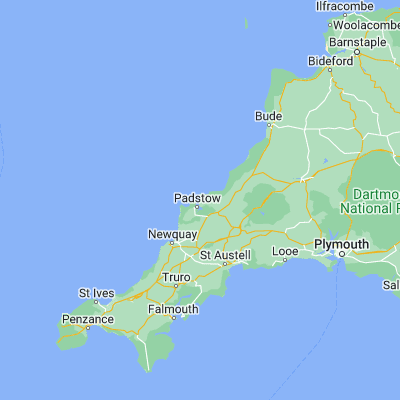 Map showing location of Polzeath (50.569560, -4.917590)