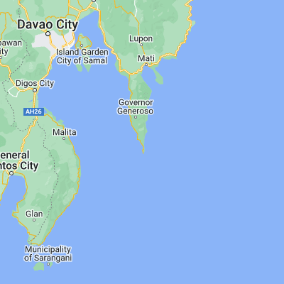 Map showing location of Pondaguitan (6.361150, 126.177780)