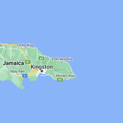 Map showing location of Port Antonio (18.179980, -76.461210)