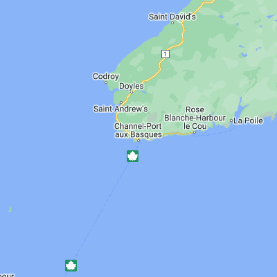 Map showing location of Port aux Basques (47.583320, -59.131880)