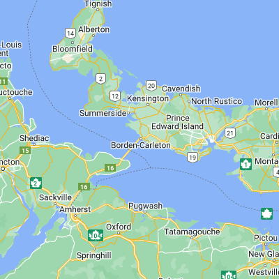 Map showing location of Port Borden (46.250130, -63.698720)