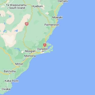 Map showing location of Port Chalmers (-45.815880, 170.621020)