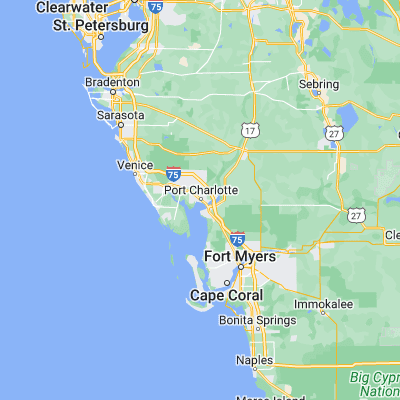 Map showing location of Port Charlotte (26.976170, -82.090640)