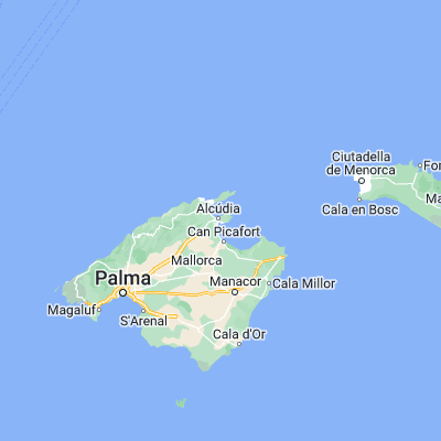 Map showing location of Port d'Alcúdia (39.841820, 3.132910)