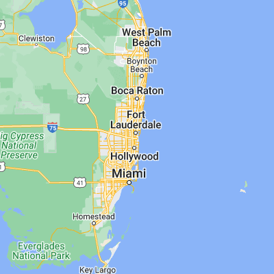 Map showing location of Port Everglades (26.093170, -80.124280)