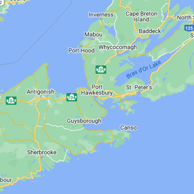 Map showing location of Port Hawkesbury (45.616850, -61.348530)