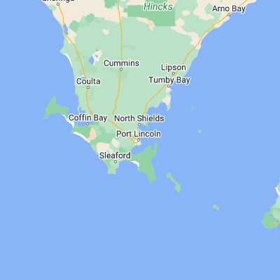 Map showing location of Port Lincoln (-34.726250, 135.874420)