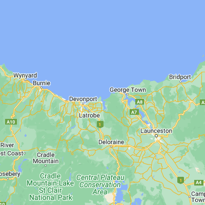 Map showing location of Port Sorell (-41.166520, 146.552830)