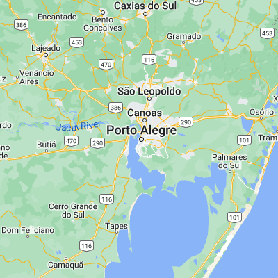 Map showing location of Porto Alegre (-30.033060, -51.230000)