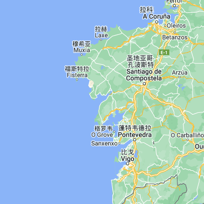 Map showing location of Porto do Son (42.724820, -9.005270)