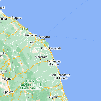 Map showing location of Porto Recanati (43.436460, 13.661280)