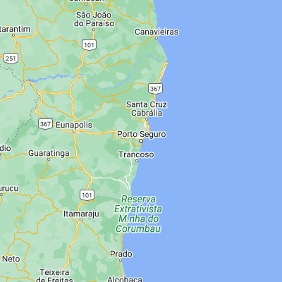 Map showing location of Porto Seguro (-16.449720, -39.064720)