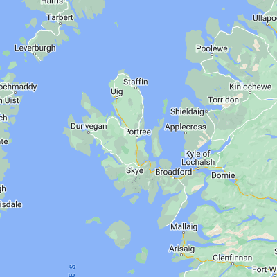 Map showing location of Portree (57.412880, -6.194180)