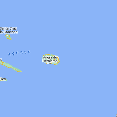 Map showing location of Praia da Vitória (38.733330, -27.066670)