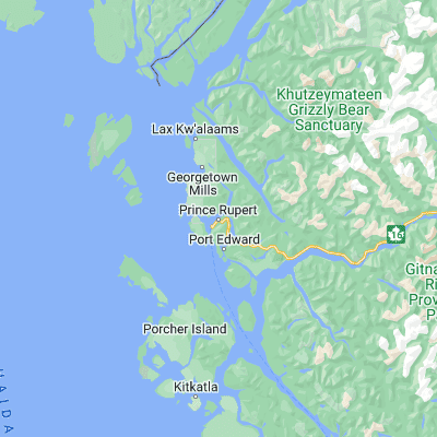 Map showing location of Prince Rupert (54.315070, -130.320980)