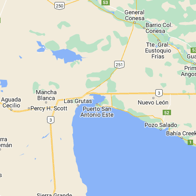 Map showing location of Puerto San Antonio (-40.745260, -64.864880)
