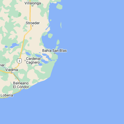 Map showing location of Puerto San Blas (-40.666670, -62.100000)