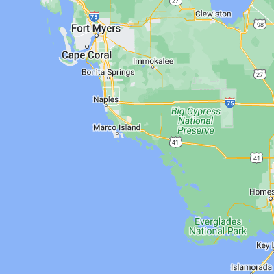 Map showing location of Pumpkin Bay (25.912840, -81.550980)