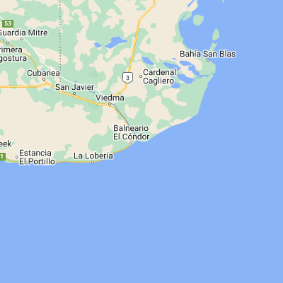 Map showing location of Punta Redonda (-41.033310, -62.751280)