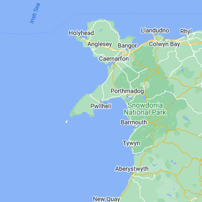 Map showing location of Pwllheli (52.889900, -4.414510)
