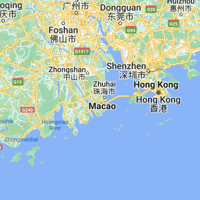Map showing location of Qianshan (22.243330, 113.521110)
