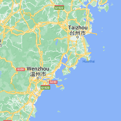 Map showing location of Qingjiang (28.276490, 121.101270)