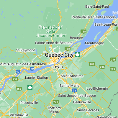 Map showing location of Québec (46.812280, -71.214540)