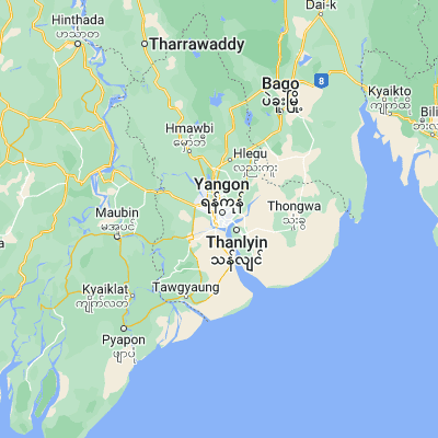 Map showing location of Rangoon (16.805280, 96.156110)