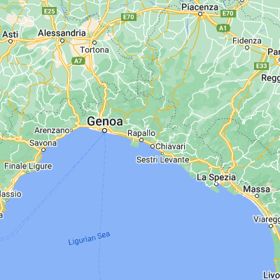 Map showing location of Rapallo (44.349600, 9.227960)
