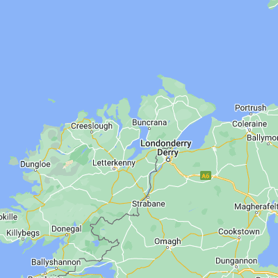 Map showing location of Rathmullan (55.093890, -7.540280)