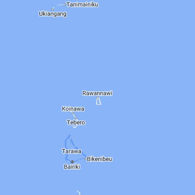 Map showing location of Rawannawi Village (2.053790, 173.263540)