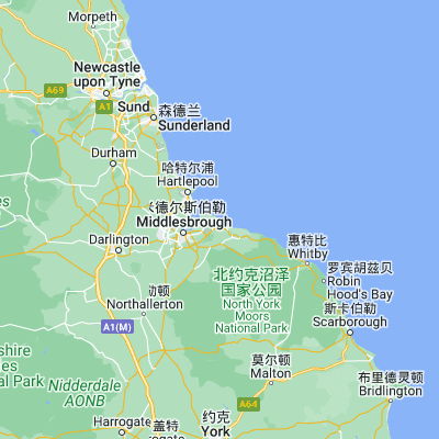 Map showing location of Redcar (54.616570, -1.059990)