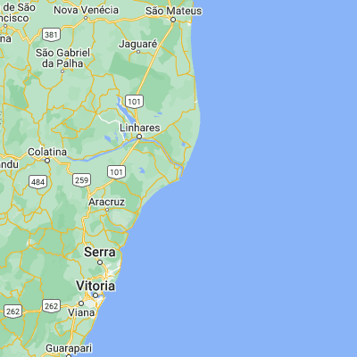 Map showing location of Regência (-19.645280, -39.824170)