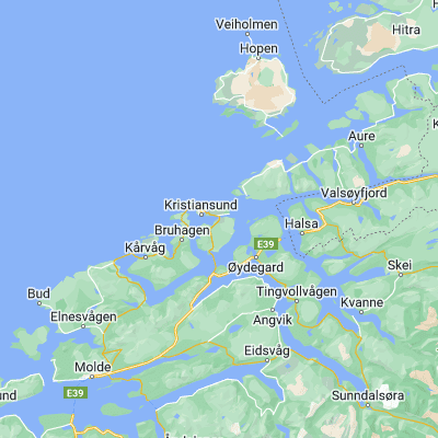 Map showing location of Reinsvik (63.100000, 7.816670)
